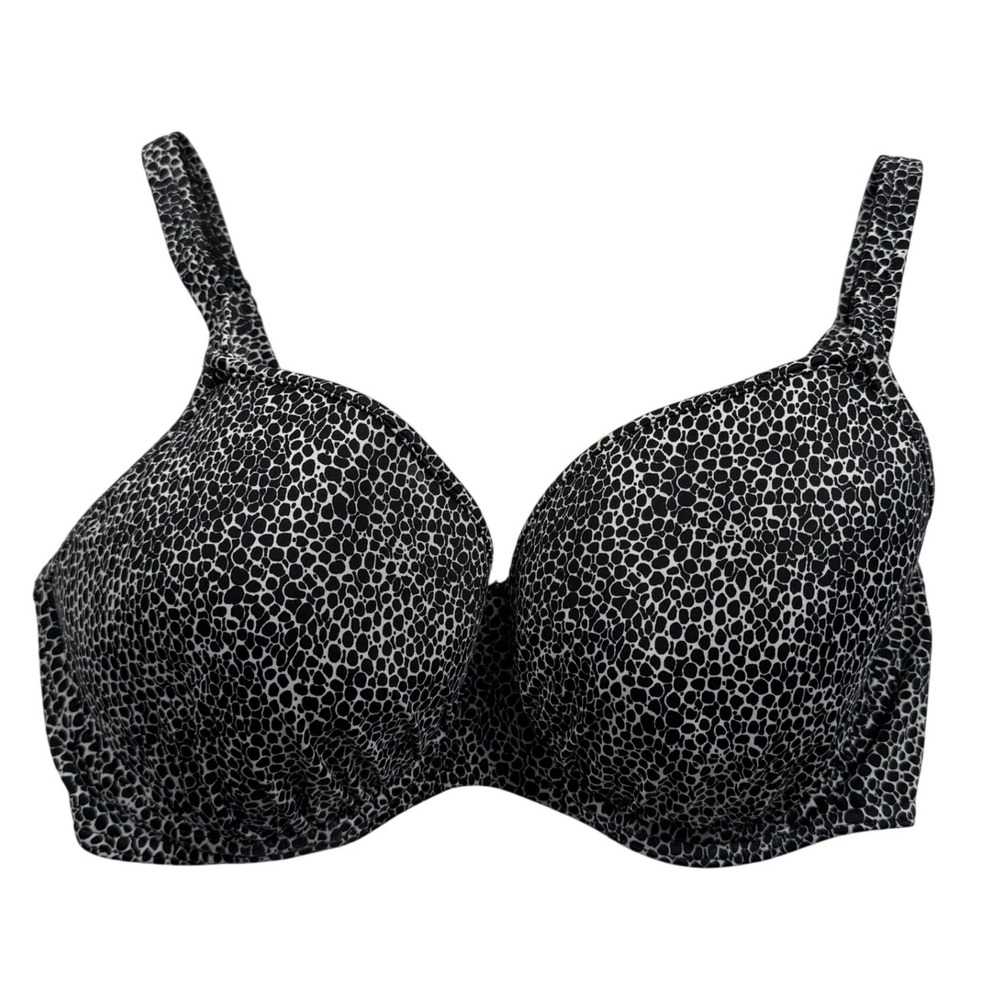 Freya Run Wild Moulded Bikini Top Womens 32DD Black White Underwire AS4616BLK